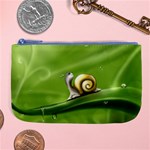 Snail Drops Rain Drawing Green Large Coin Purse Front