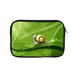 Snail Drops Rain Drawing Green Apple Macbook Pro 15  Zipper Case by Wegoenart