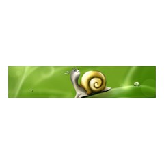 Snail Drops Rain Drawing Green Velvet Scrunchie by Wegoenart