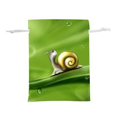 Snail Drops Rain Drawing Green Lightweight Drawstring Pouch (m)