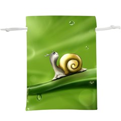 Snail Drops Rain Drawing Green  Lightweight Drawstring Pouch (xl)