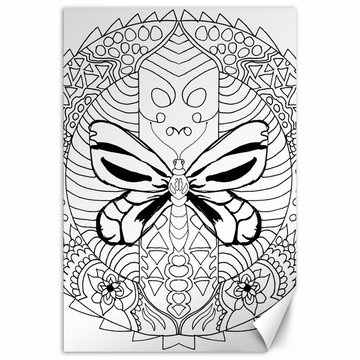 Mandala Butterfly Insect Canvas 20  x 30 