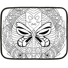 Mandala Butterfly Insect Fleece Blanket (mini) by Wegoenart