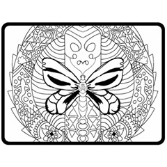 Mandala Butterfly Insect Fleece Blanket (large)  by Wegoenart