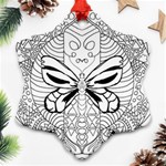 Mandala Butterfly Insect Snowflake Ornament (Two Sides) Front