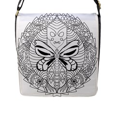 Mandala Butterfly Insect Flap Closure Messenger Bag (l) by Wegoenart