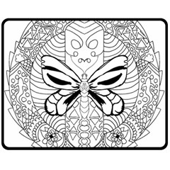 Mandala Butterfly Insect Double Sided Fleece Blanket (medium)  by Wegoenart