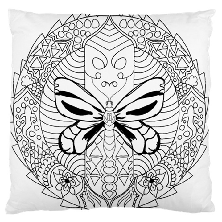 Mandala Butterfly Insect Standard Flano Cushion Case (One Side)