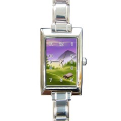 Digital Art Painting Landscape Rectangle Italian Charm Watch by Wegoenart