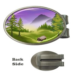 Digital Art Painting Landscape Money Clips (oval)  by Wegoenart