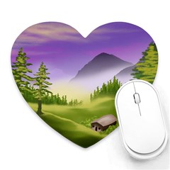 Digital Art Painting Landscape Heart Mousepads by Wegoenart