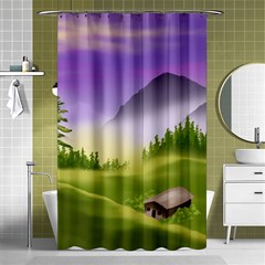 Digital Art Painting Landscape Shower Curtain 48  X 72  (small)  by Wegoenart