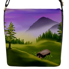 Digital Art Painting Landscape Flap Closure Messenger Bag (s)