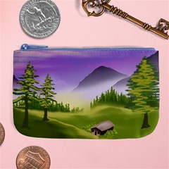 Digital Art Painting Landscape Large Coin Purse by Wegoenart