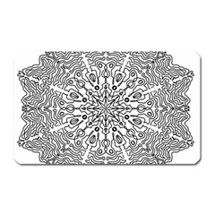 Mandala Drawing Unique Art Pattern Magnet (rectangular) by Wegoenart