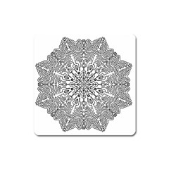 Mandala Drawing Unique Art Pattern Square Magnet by Wegoenart