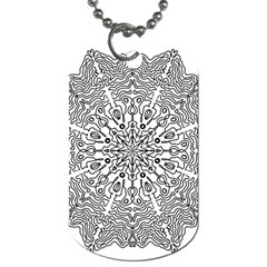 Mandala Drawing Unique Art Pattern Dog Tag (two Sides) by Wegoenart