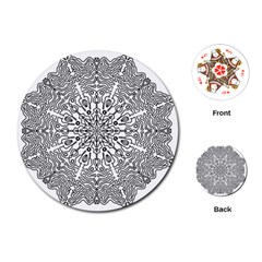 Mandala Drawing Unique Art Pattern Playing Cards Single Design (round) by Wegoenart