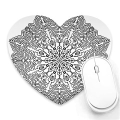 Mandala Drawing Unique Art Pattern Heart Mousepads by Wegoenart