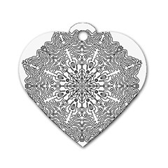 Mandala Drawing Unique Art Pattern Dog Tag Heart (two Sides) by Wegoenart