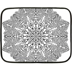 Mandala Drawing Unique Art Pattern Fleece Blanket (mini) by Wegoenart