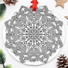 Mandala Drawing Unique Art Pattern Ornament (round Filigree) by Wegoenart