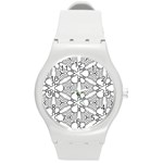 Pattern Design Pretty Cool Art Round Plastic Sport Watch (M) Front