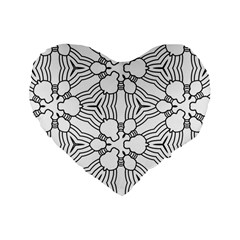 Pattern Design Pretty Cool Art Standard 16  Premium Heart Shape Cushions