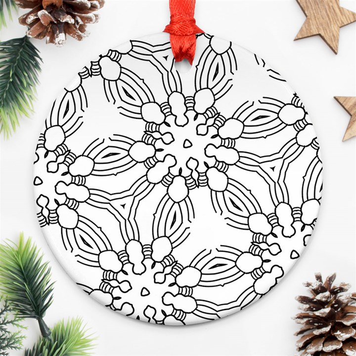 Pattern Design Pretty Cool Art Ornament (Round)