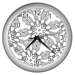 Pattern Design Pretty Cool Art Wall Clock (Silver) Front