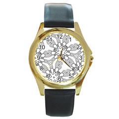 Pattern Design Pretty Cool Art Round Gold Metal Watch by Wegoenart