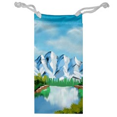 Digital Design Landscape Mountains Jewelry Bag by Wegoenart