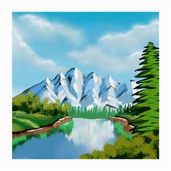 Digital Design Landscape Mountains Medium Glasses Cloth by Wegoenart