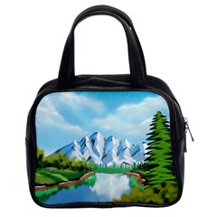 Digital Design Landscape Mountains Classic Handbag (two Sides) by Wegoenart