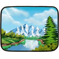 Digital Design Landscape Mountains Fleece Blanket (mini) by Wegoenart