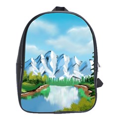 Digital Design Landscape Mountains School Bag (large) by Wegoenart