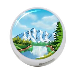 Digital Design Landscape Mountains 4-port Usb Hub (two Sides) by Wegoenart