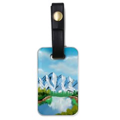 Digital Design Landscape Mountains Luggage Tag (one Side) by Wegoenart