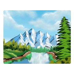 Digital Design Landscape Mountains Double Sided Flano Blanket (large)  by Wegoenart