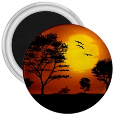 Digital Art Landscape Trees Artwork 3  Magnets by Wegoenart