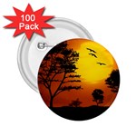 Digital Art Landscape Trees Artwork 2.25  Buttons (100 pack)  Front