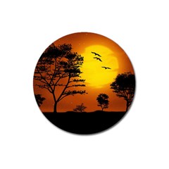 Digital Art Landscape Trees Artwork Magnet 3  (round) by Wegoenart