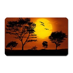 Digital Art Landscape Trees Artwork Magnet (rectangular) by Wegoenart