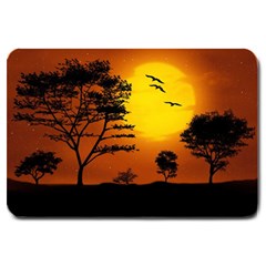 Digital Art Landscape Trees Artwork Large Doormat  by Wegoenart