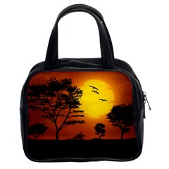 Digital Art Landscape Trees Artwork Classic Handbag (two Sides) by Wegoenart