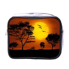 Digital Art Landscape Trees Artwork Mini Toiletries Bag (one Side) by Wegoenart