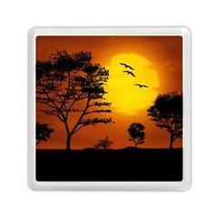 Digital Art Landscape Trees Artwork Memory Card Reader (square) by Wegoenart