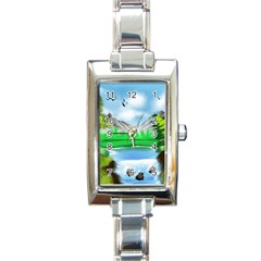 Digital Art Artwork Drawing Rectangle Italian Charm Watch by Wegoenart