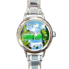 Digital Art Artwork Drawing Round Italian Charm Watch by Wegoenart