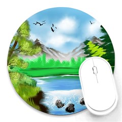 Digital Art Artwork Drawing Round Mousepads by Wegoenart